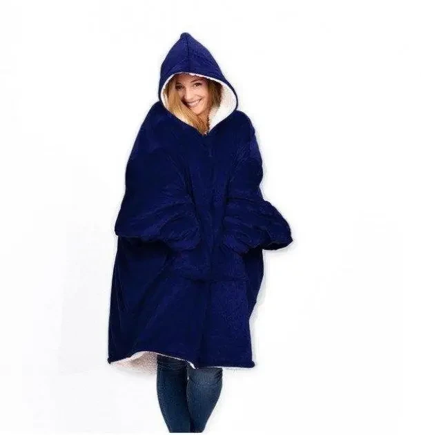 Толстовка плед із капюшоном Huggle Hoodie Синій – фото 2