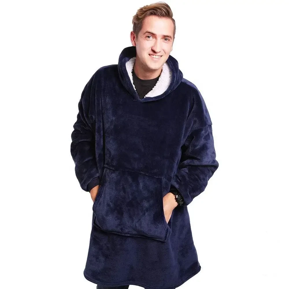 Толстовка плед із капюшоном Huggle Hoodie Синій – фото 4