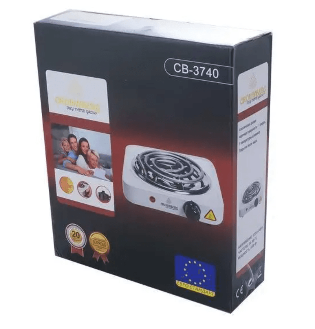 Електроплита CROWNBERG СВ-3740 1000W спіральна – фото 3