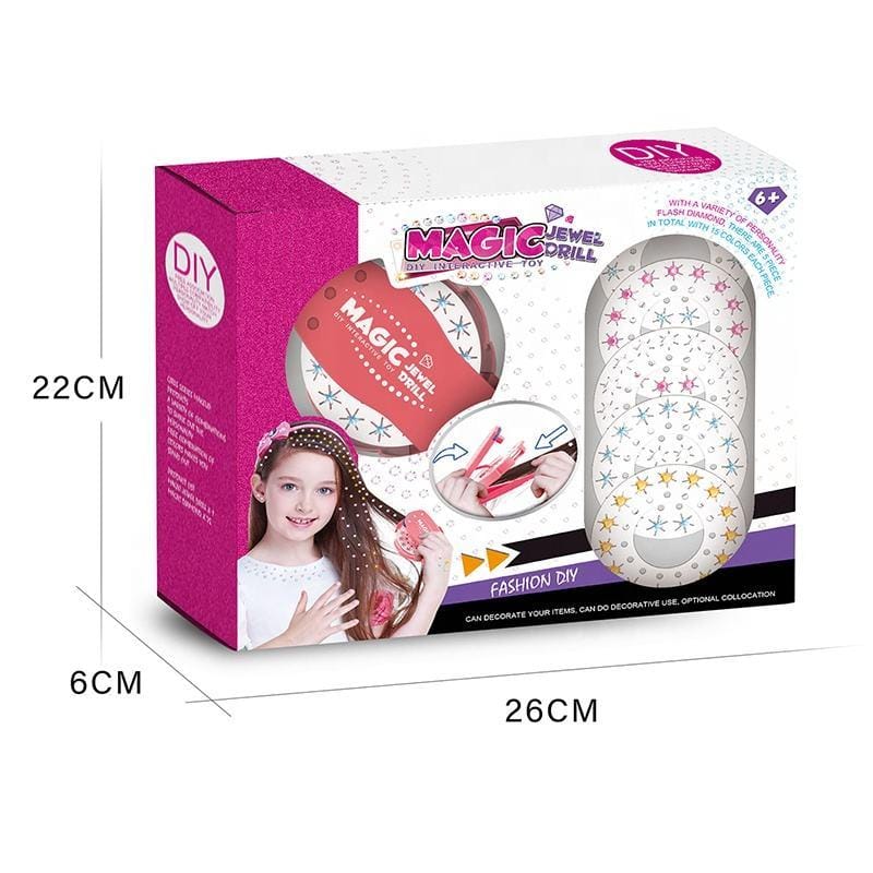 Magic Jewel Drill Diy Інтерактивна зачіска для дівчаток Краса Play Set Toy Braider Kits Make Up Girl – фото 2