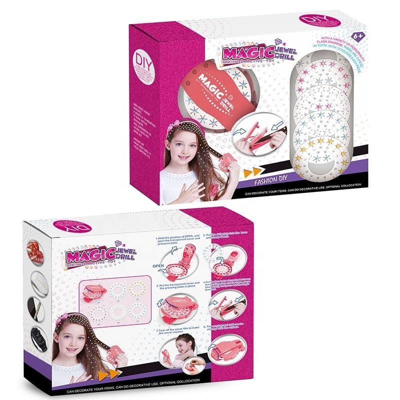 Magic Jewel Drill Diy Інтерактивна зачіска для дівчаток Краса Play Set Toy Braider Kits Make Up Girl – фото 4