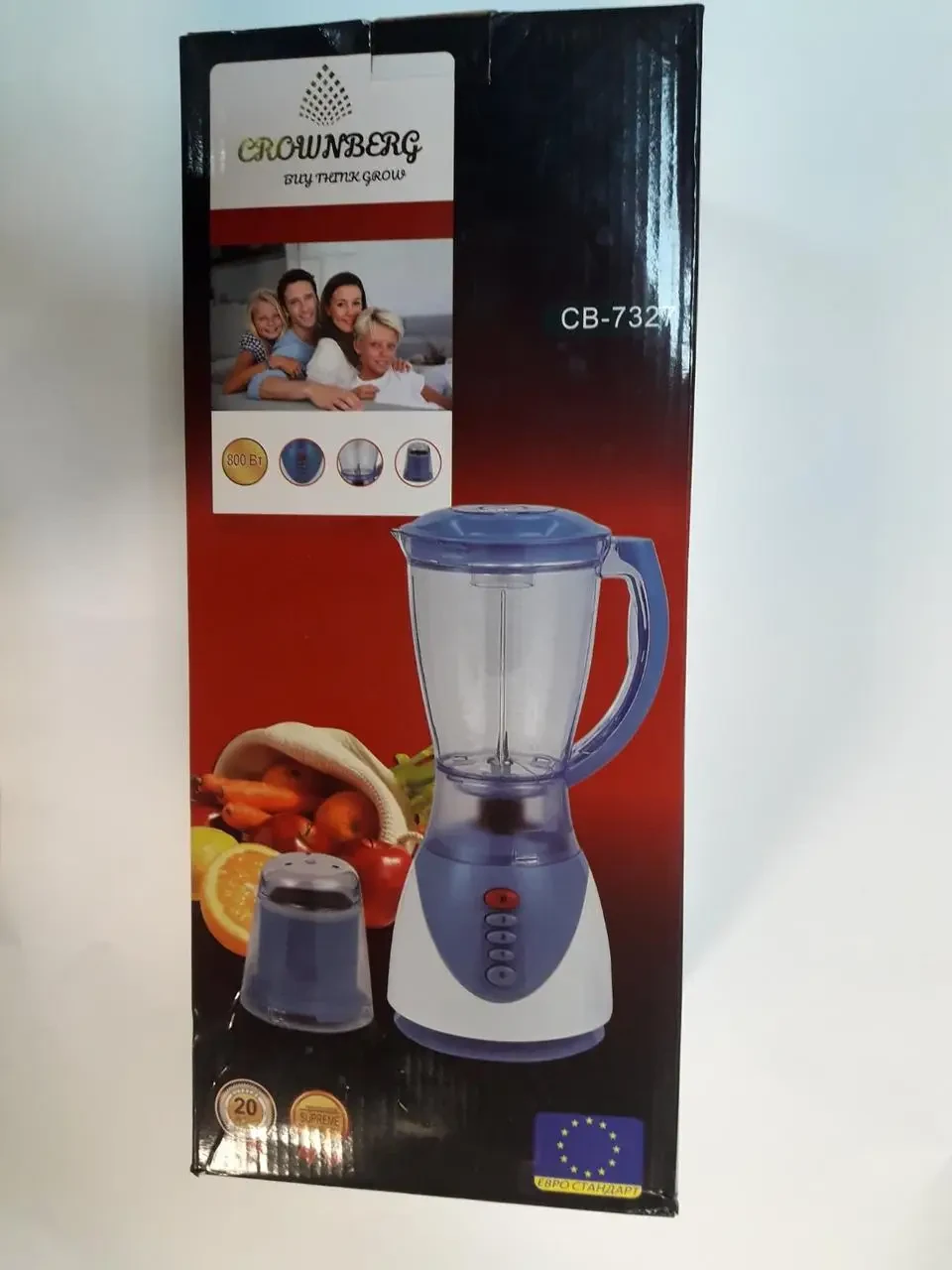 Блендер потужність 800W Crownberg CB-7327 з чашею на 1,5 літра 3 режими швидкості – фото 1