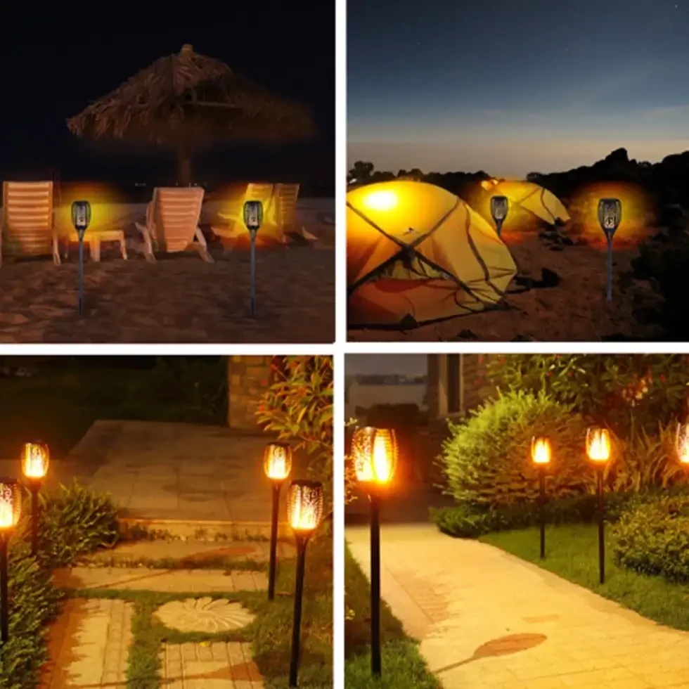 Водонепроникний ліхтар 52 см з ефектом полум’я Solar flame led light sensor activated – фото 2