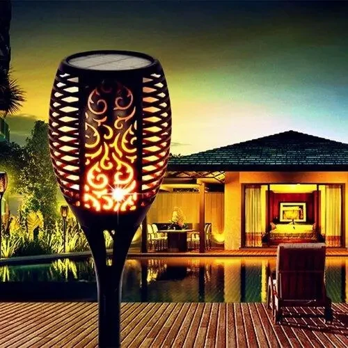 Водонепроникний ліхтар 52 см з ефектом полум’я Solar flame led light sensor activated – фото 4