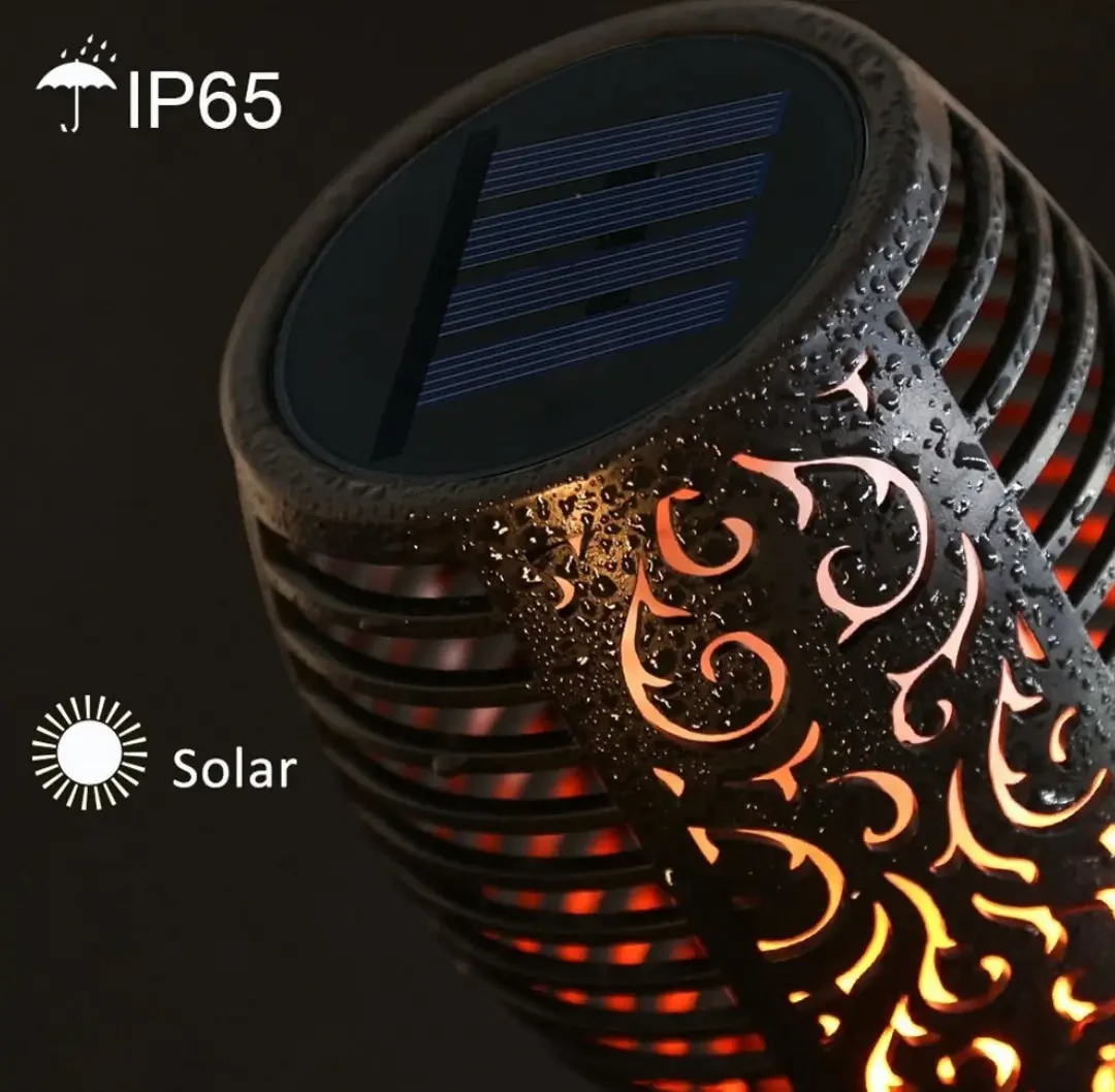Водонепроникний ліхтар 52 см з ефектом полум’я Solar flame led light sensor activated – фото 3