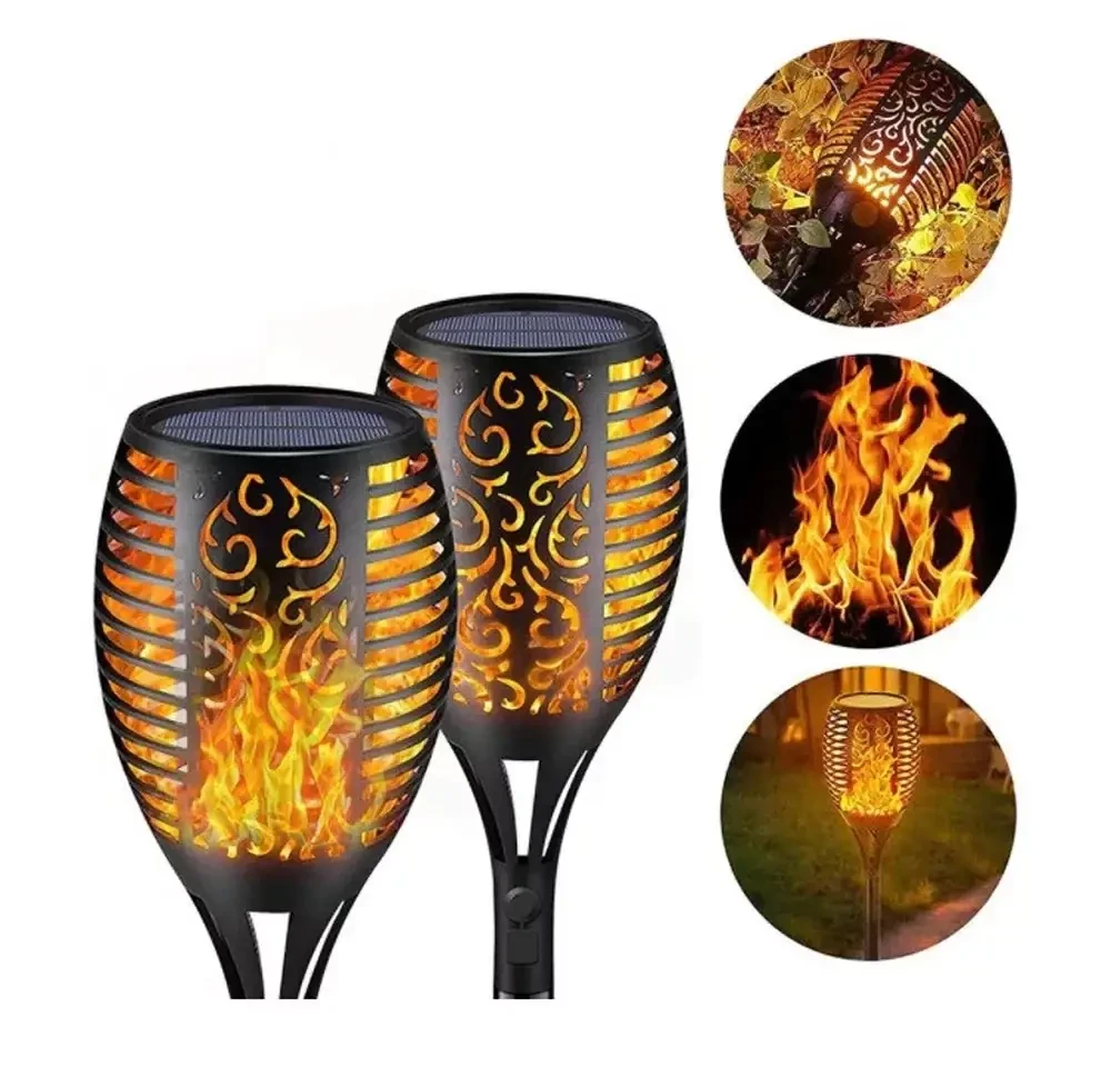 Ліхтар для саду на сонячній батареї з ефектом полум’я