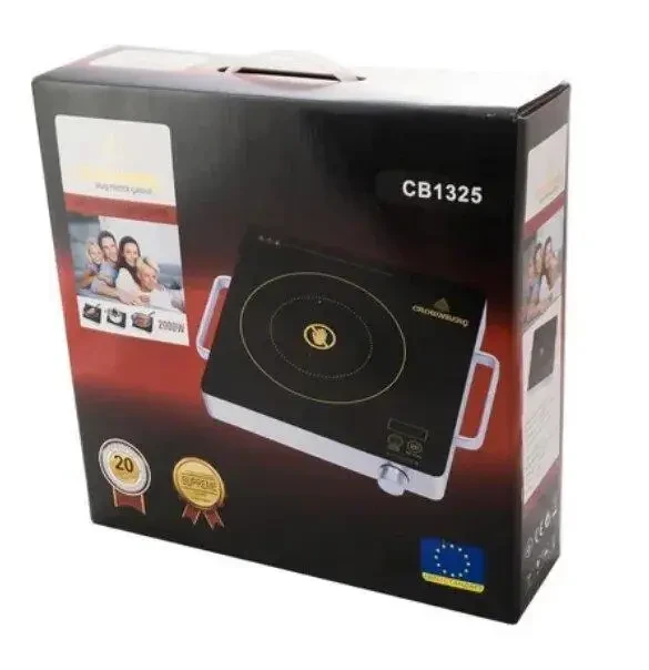 Настільна інфрачервона плита Crownberg CB-1324 (одна конфорка 2000 Вт) кераміка – фото 5