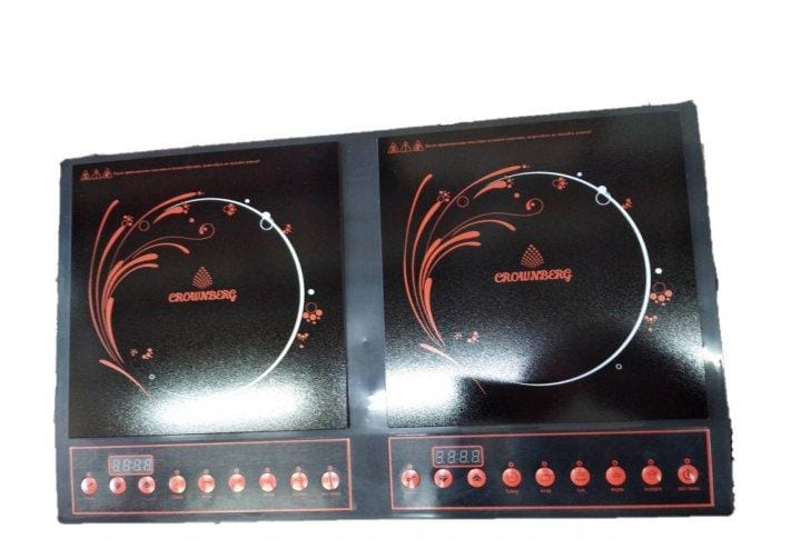 Двокомфоркова настільна інфрачервона електроплита Crownberg CB-1330 на 2000 Вт – фото 2