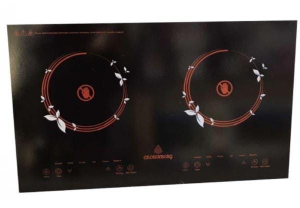Двокомфоркова настільна інфрачервона електроплита Crownberg CB-1330 на 2000 Вт – фото 4