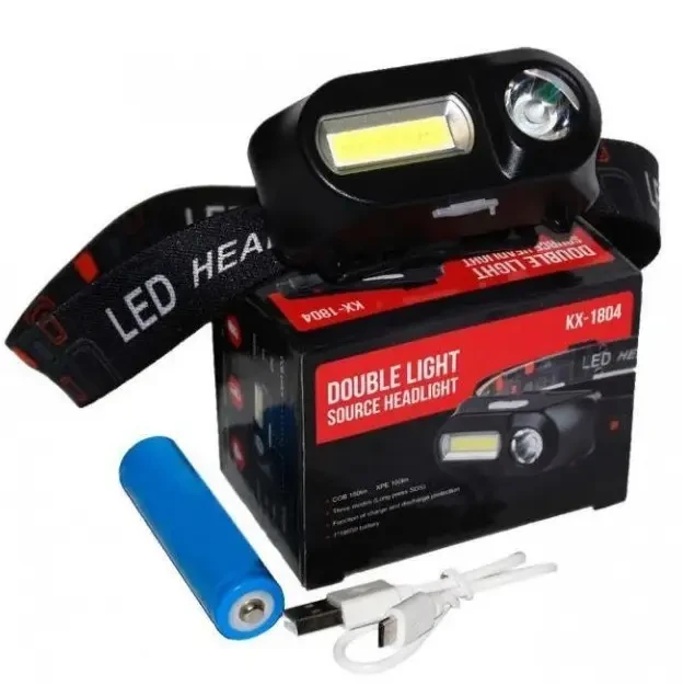 Налобний ліхтар BL 1801A/1804A COB XPE + сенсор 18650 USB charge ⁇ Ліхтарик на голову акумуляторний – фото 6