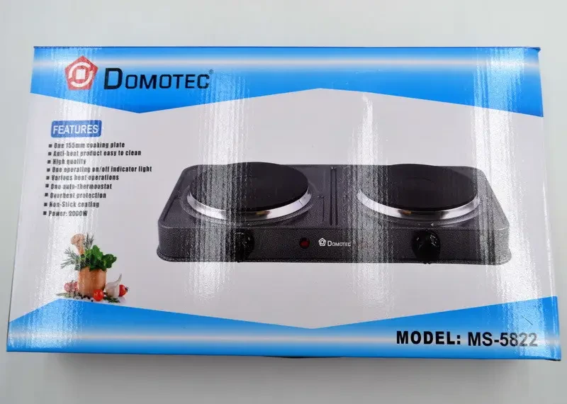 Електропліта Domotec MS-5822 плита настільна Сіра – фото 1