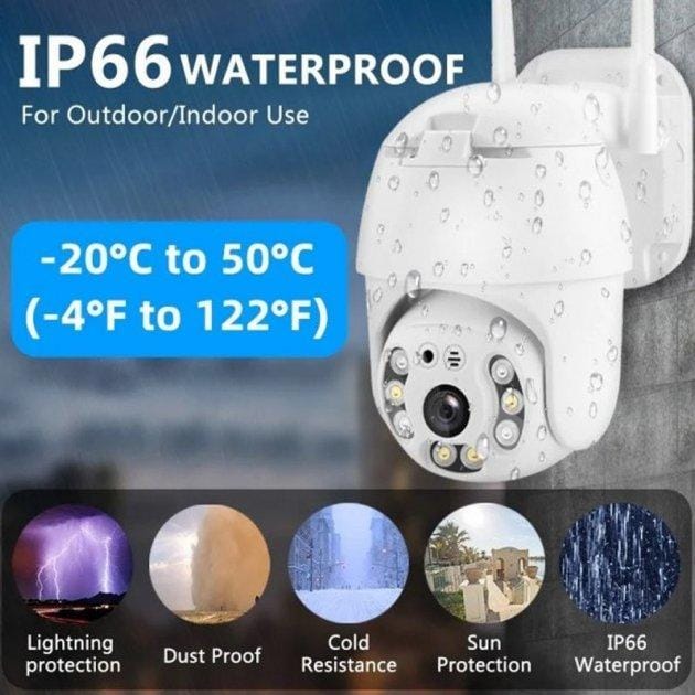 Поворотна вулична IP-камера відеоспостереження PTZ WiFi xm 2mp з віддаленим доступом – фото 4
