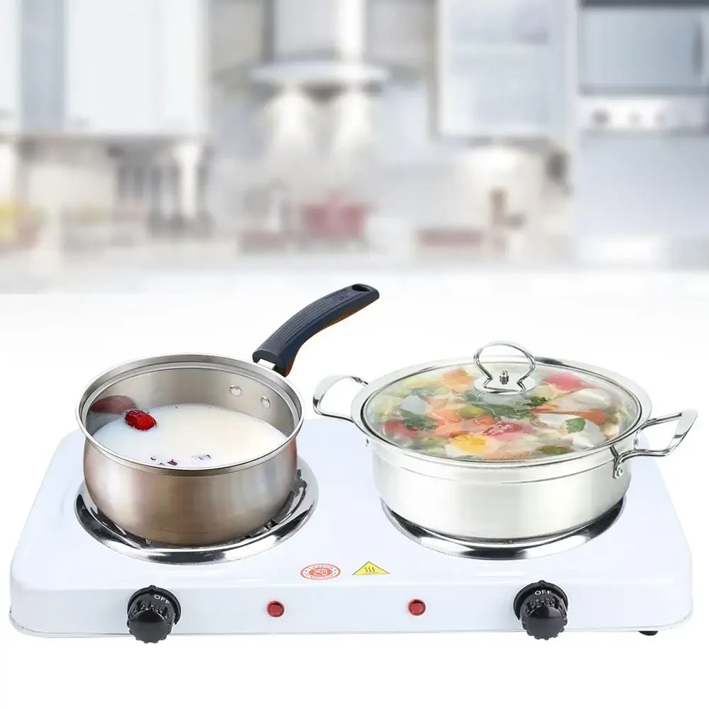 Електрична настільна плита дві конфорки Hot Plate HP-JX2020B спіральний тен, 2 кВт, 5 режимів Білий UKG – фото 4