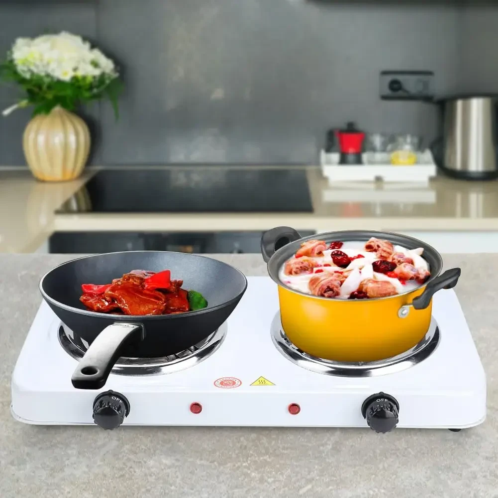 Електрична настільна плита дві конфорки Hot Plate HP-JX2020B спіральний тен, 2 кВт, 5 режимів Білий UKG – фото 6