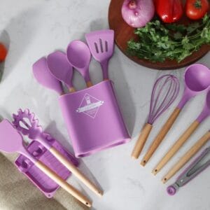 Кухонна утварь, 13 предметів, Силіконовий, Фіолетовий