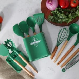 Набір ZP, кухонне начиння, 13 предметів, Силіконовий, Зелений