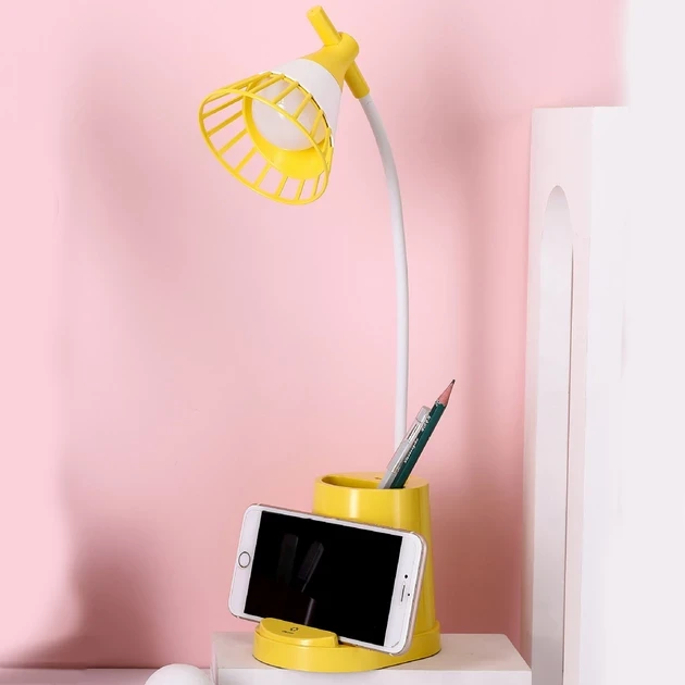 Лампа настільна DESKTOP LAMP EL-2176 з функцією Powebank 1200mAh, тримачем телефона жовта – фото 6