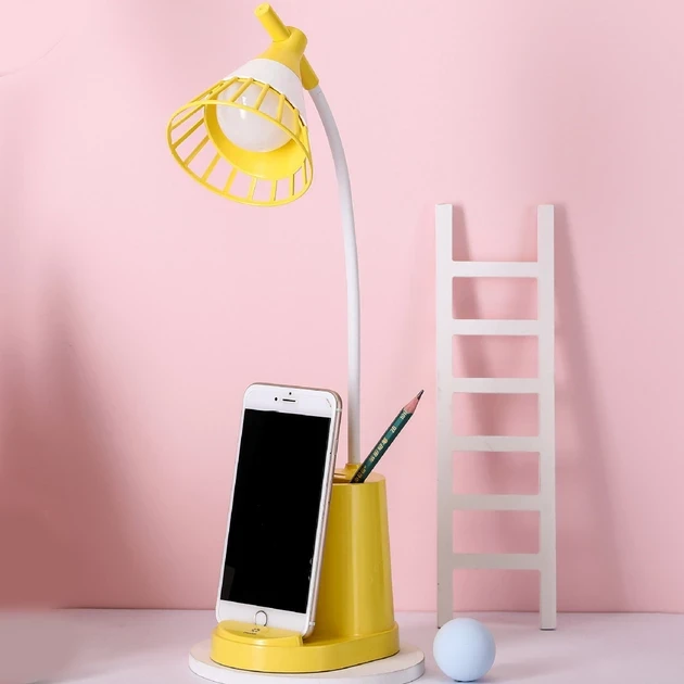 Лампа настільна DESKTOP LAMP EL-2176 з функцією Powebank 1200mAh, тримачем телефона жовта – фото 3