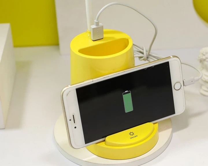 Лампа настільна DESKTOP LAMP EL-2176 з функцією Powebank 1200mAh, тримачем телефона жовта – фото 8
