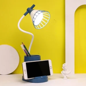 Лампа на гнучкій ніжці DESKTOP LAMP EL-2176 синій з функцією Powebank 1200mAh, тримачем телефона