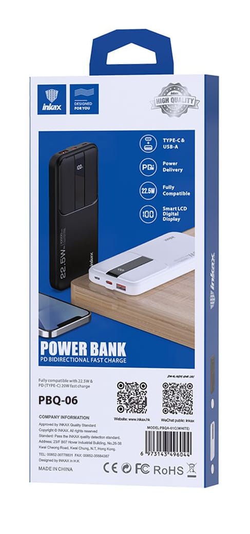 Inkax PBQ-06 PD+QC 3.0 10 000mAh Power Bank 22.5W – фото 4