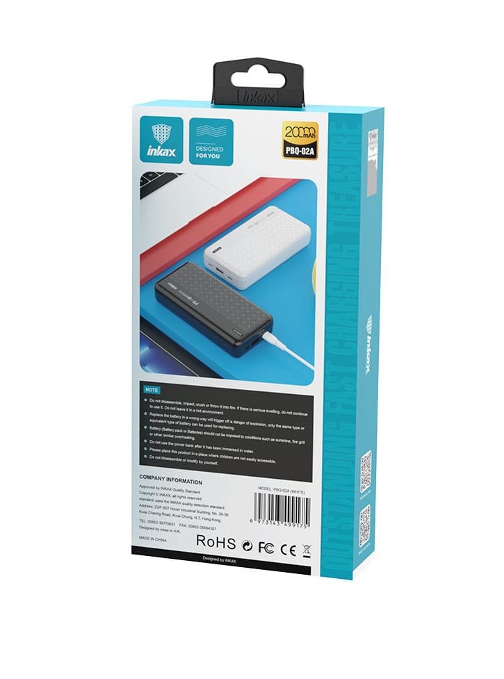 Зовнішній акумулятор Inkax PBQ-02A PD+QC 3.0 20000 – фото 1