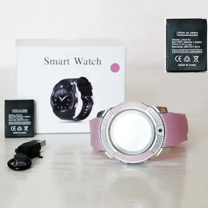 Годинник Smart watch V8 рожевий з камерою і sim-карткою – фото 6