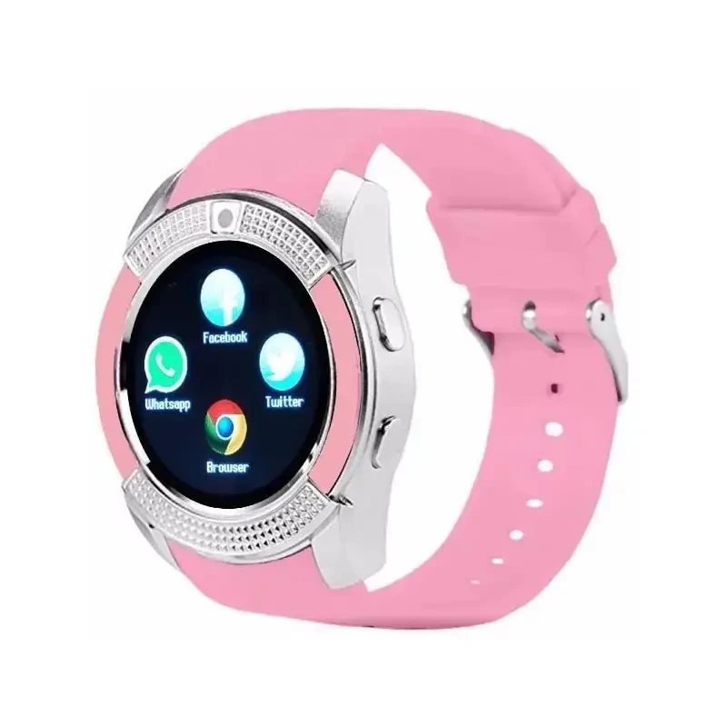 Годинник Smart watch V8 рожевий з камерою і sim-карткою – фото 5