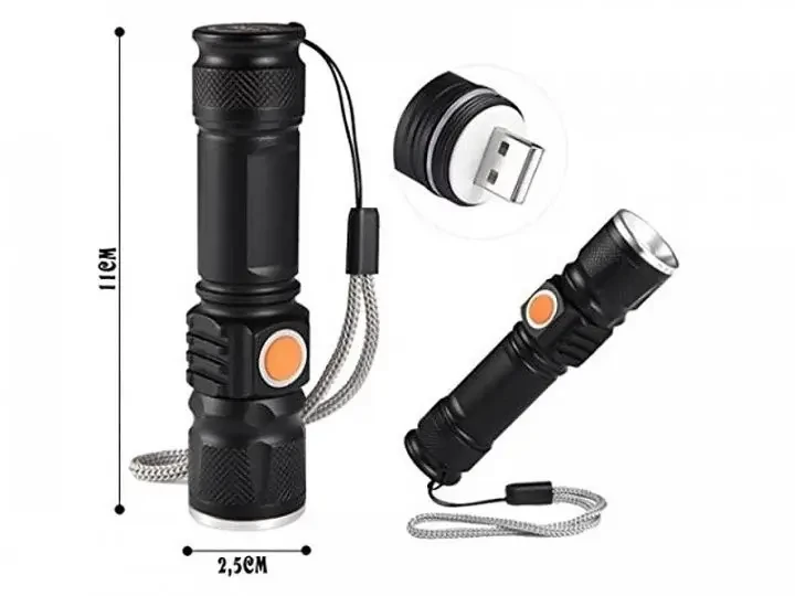 Ліхтарик ручний Bailong BL-616-T6 USB-зарядка – фото 4