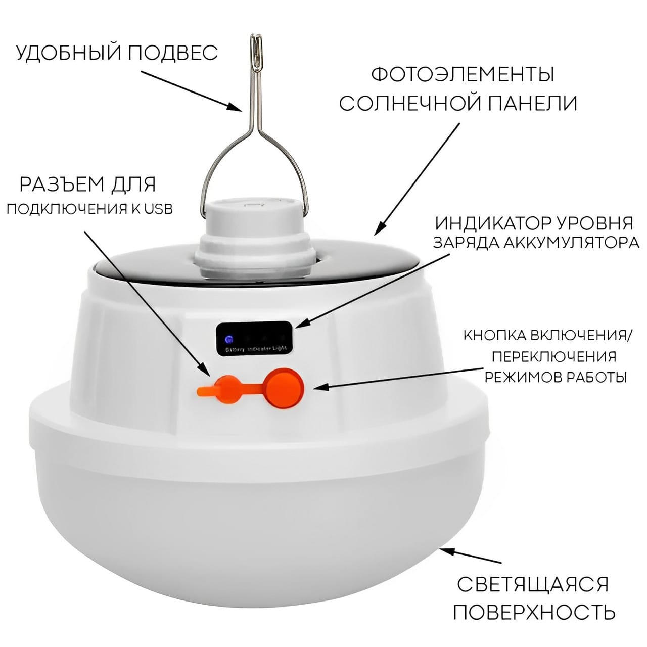 Світлодіодна кемпінгова лампа із сонячною панеллю Bailong BL-2026 – фото 1