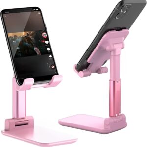 Настільна підставка тримач для телефона планшета Folding desktop phone stand Рожева
