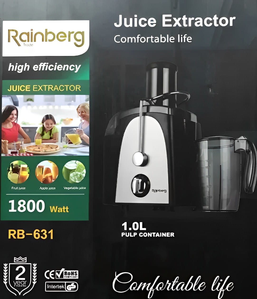 Соковижималка електрична відцентрова Rainberg RB-631 1800W – фото 2