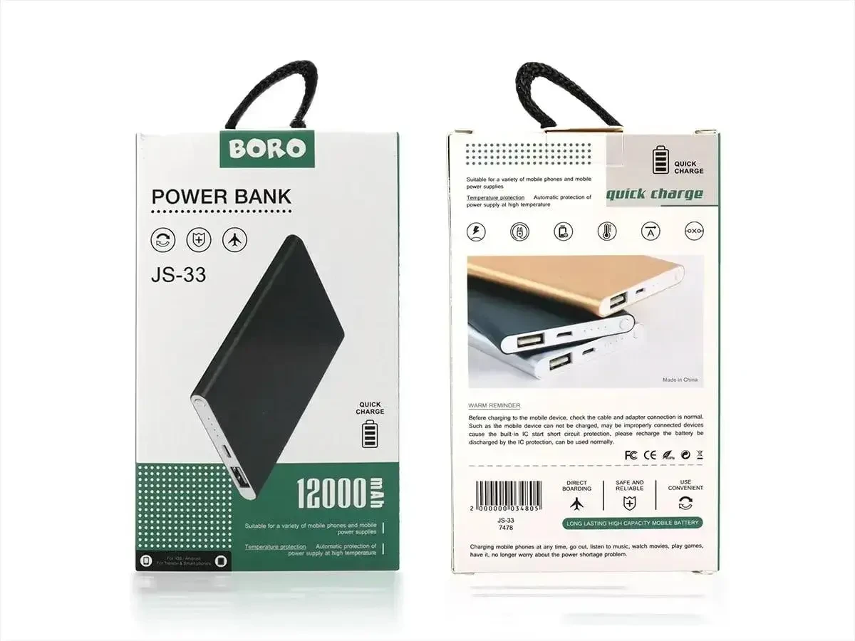 Power bank 12000mAh (3000mAh) Boro JS-33 – фото 5