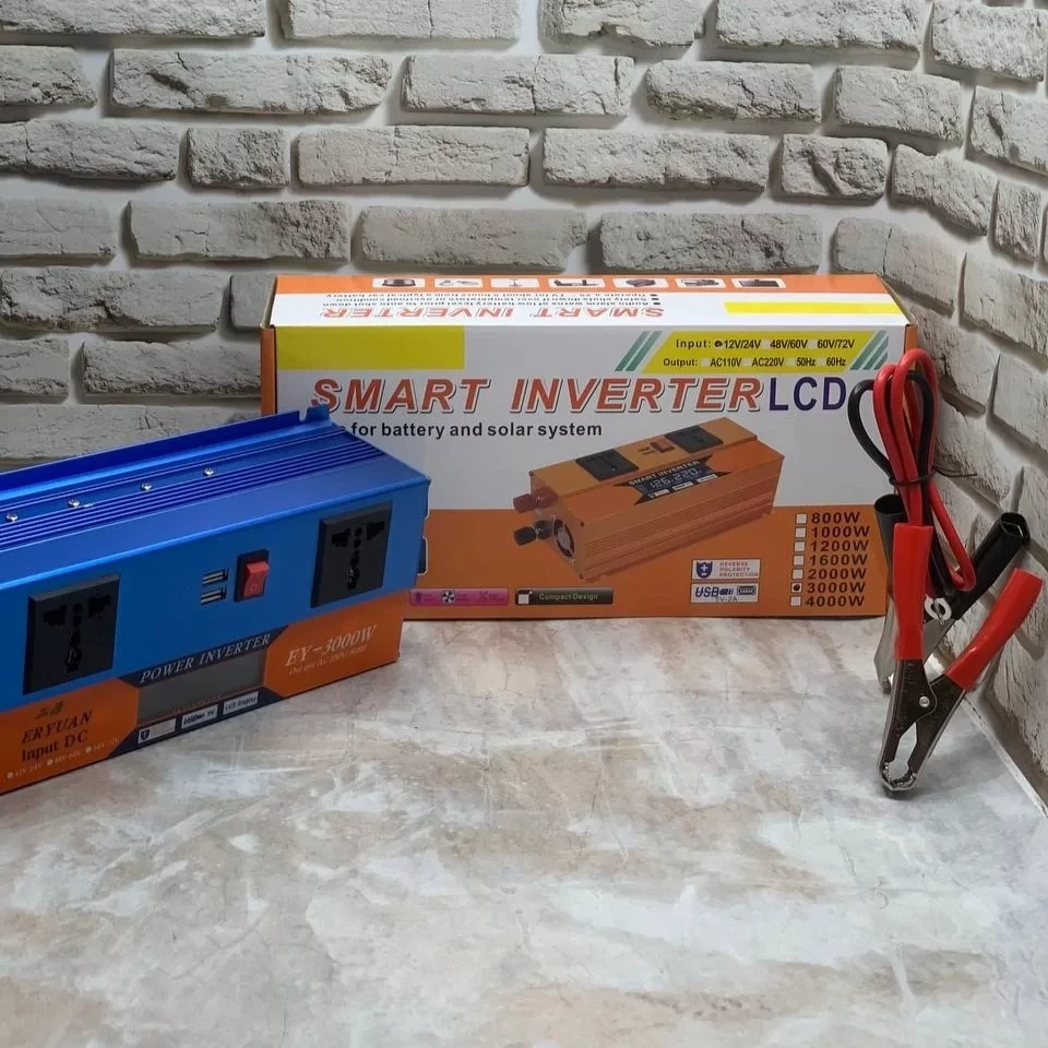 Перетворювач SMART з 12V/24V на 220 V ( 3000 W) з LCD-дисплеєм інвертор постійного струму – фото 2