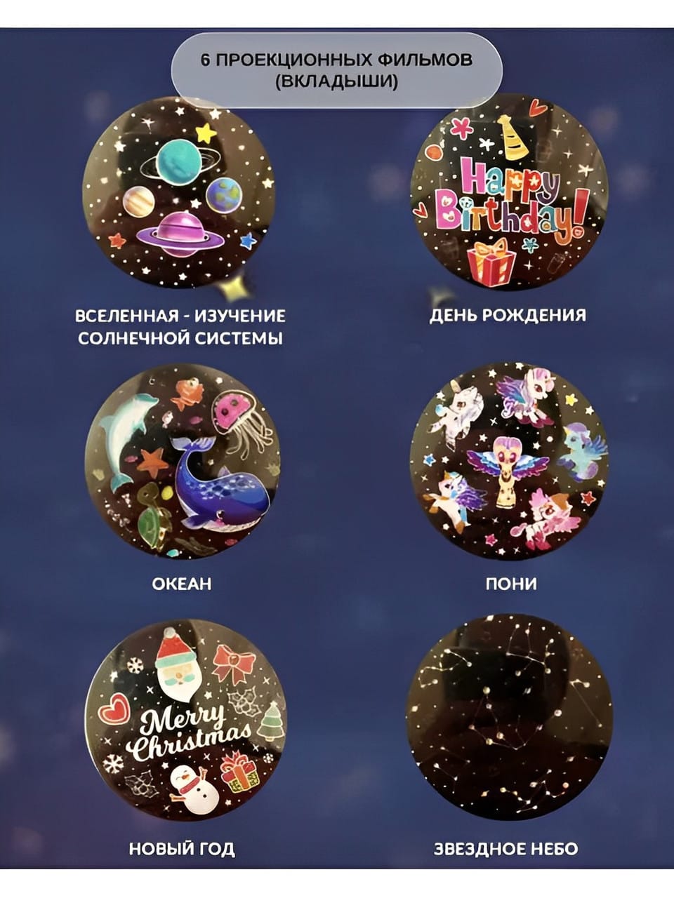 Нічник Проєктор дитячий (Не музичний)/Нічне зоряне небо, дитячий світильник – фото 4