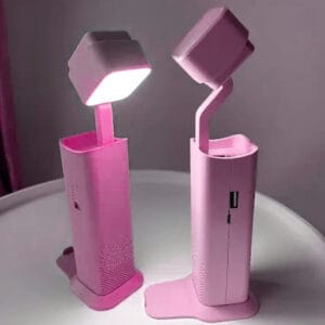 Настільна лампа-ліхтар Power Bank XANES. Рожевий і зелений