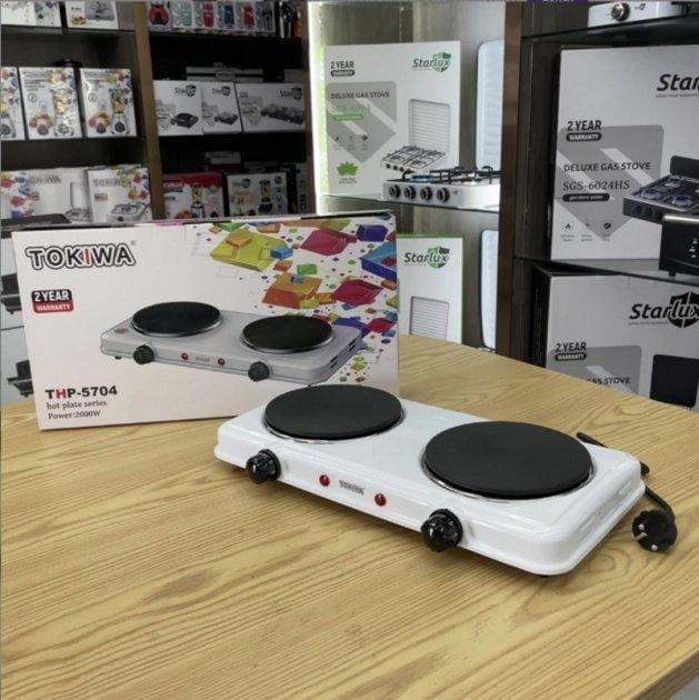 Електроплита Tokiwa THP 5704 дискова подвійна, настільна електрична плита на дві конфорки (2000 Вт) – фото 2