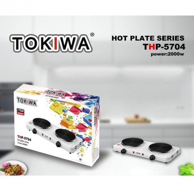 Електроплита Tokiwa THP 5704 дискова подвійна, настільна електрична плита на дві конфорки (2000 Вт) – фото 3
