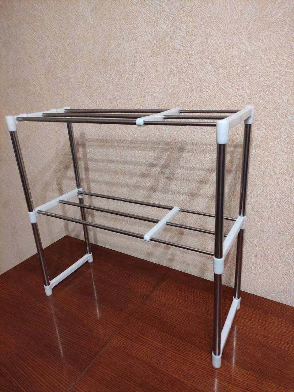 Настільний кухонний стелаж під мікрохвильовку з полицями для посуду спецій, Етажерка для мікрохвильовки 2 яруси – фото 4