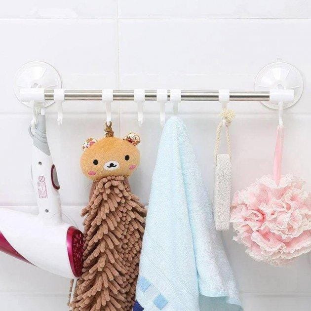 Тримач для рушників із гачками Hanging Rod Hook Towel – фото 3