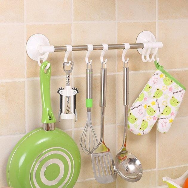Тримач для рушників із гачками Hanging Rod Hook Towel – фото 2