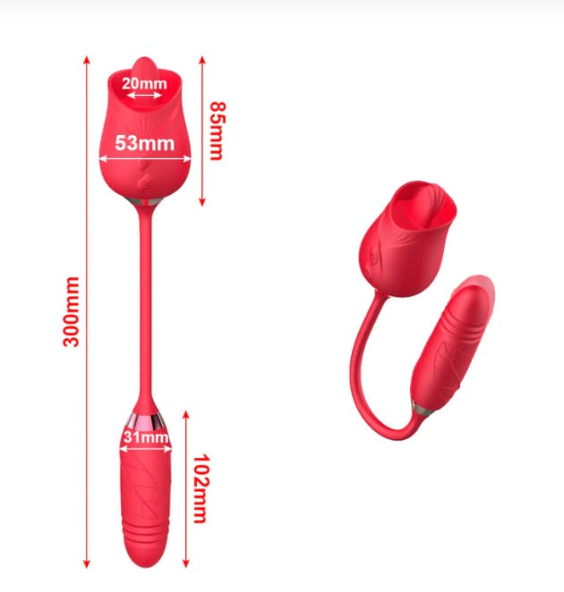 2 в 1 Автоматичний висувний рожевий клітор — зсільний вібратор вагінальний сосок – фото 1