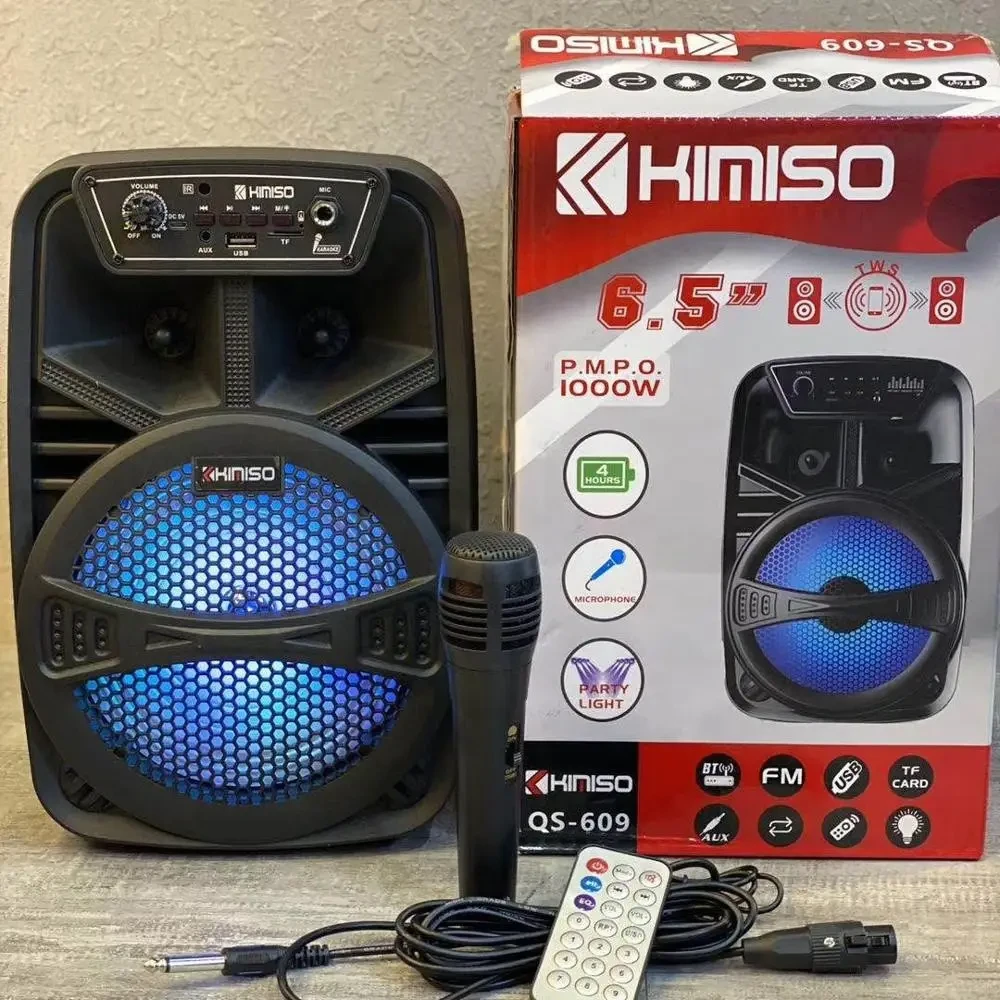 Колонка сабвуфер KIMISO QS-609 з підсвіткою і мікрофоном – фото 1