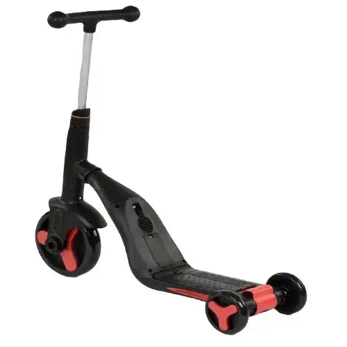 Самокат-велобіг scooter 3в1 з педалями червоний без паковання – фото 1