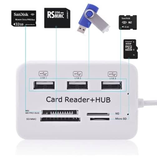 Картридер для читання карт-концентраторів HUB USB Combo 2.0 USB/MS/MS Pro DUO/SD/M2/MMC/MicroSD – фото 4