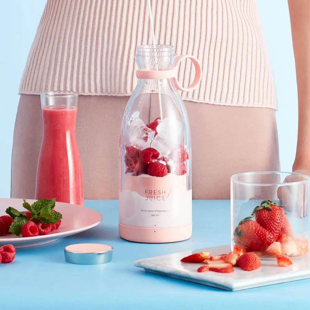Портативний блендер FRESH JUICE мініблендер для смузі зручний переносний блендер пляшка – фото 2