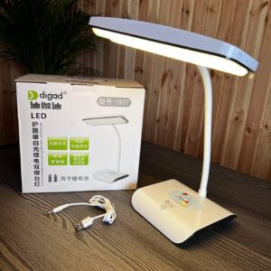 Настільна гнучка акумуляторна лампа digad 1937 з USB для роботи та навчання 48 LED 4W, біла