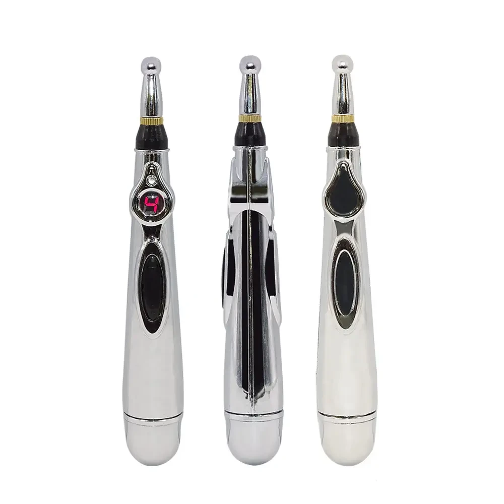 Масажер для тіла електричний ручний (масажна ручка) 3в1 Massager Pen W-912 на батарейках Сріблястий – фото 2