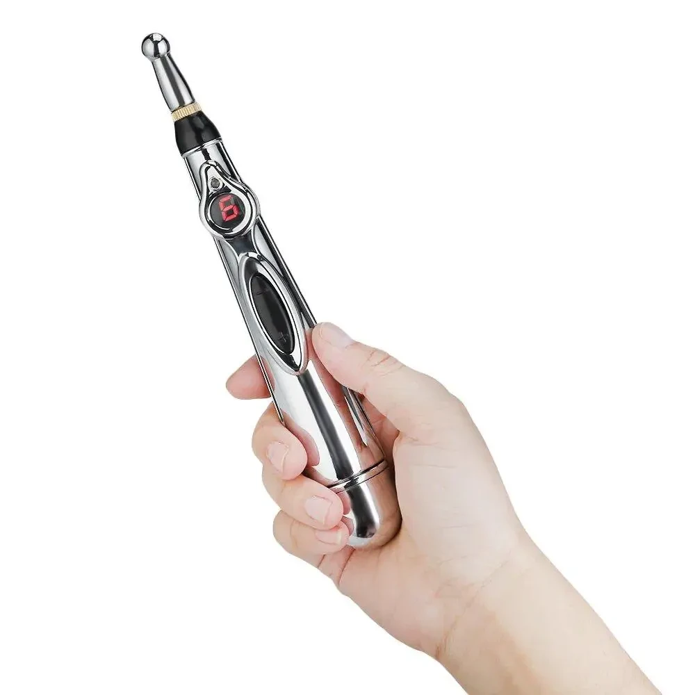 Масажер для тіла електричний ручний (масажна ручка) 3в1 Massager Pen W-912 на батарейках Сріблястий – фото 7