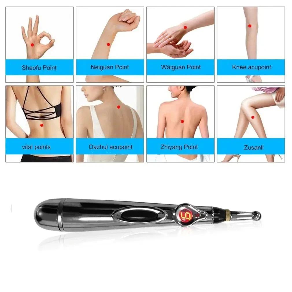 Масажер для тіла електричний ручний (масажна ручка) 3в1 Massager Pen W-912 на батарейках Сріблястий – фото 8